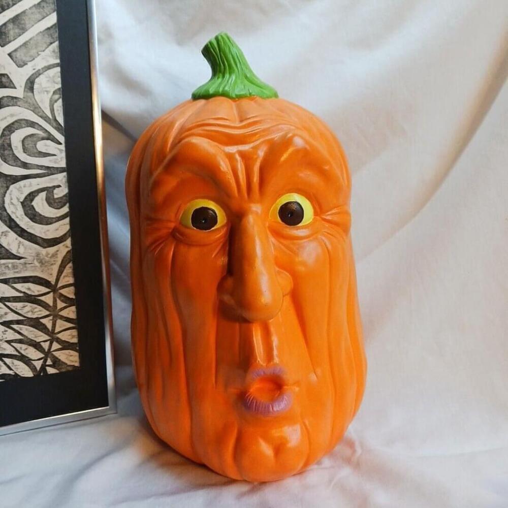 Vintage Scioto Ceramic Mold Pumpkin Jack O Lantern 12 Inch